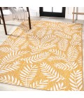 SANTA MONICA Area Rug Nevis Palm Frond Yellow/Cream 8 ft. x 10 ft. Indoor/Outdoor Area Rug
