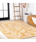 SANTA MONICA Area Rug Nevis Palm Frond Yellow/Cream 8 ft. x 10 ft. Indoor/Outdoor Area Rug
