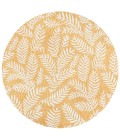 SANTA MONICA Area Rug Nevis Palm Frond Yellow/Cream 5' Round Indoor/Outdoor Area Rug