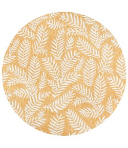 Jonathany Santa Monica SMB119C Yellow/Cream Area Rug 5 ft. 3 in. X 5 ft. 3 in. Round
