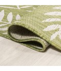 SANTA MONICA Area Rug Nevis Palm Frond Green/Cream 5' Round Indoor/Outdoor Area Rug