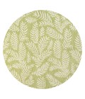 SANTA MONICA Area Rug Nevis Palm Frond Green/Cream 5' Round Indoor/Outdoor Area Rug