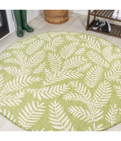 Jonathany Santa Monica SMB119D Green/Cream Area Rug 5 ft. 3 in. X 5 ft. 3 in. Round