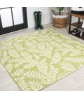 Nevis Palm Frond Green/Cream 5' Square Indoor/Outdoor Area Rug