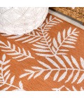 Nevis Palm Frond Orange/Cream 2 ft. x 10 ft. Indoor/Outdoor Runner Rug