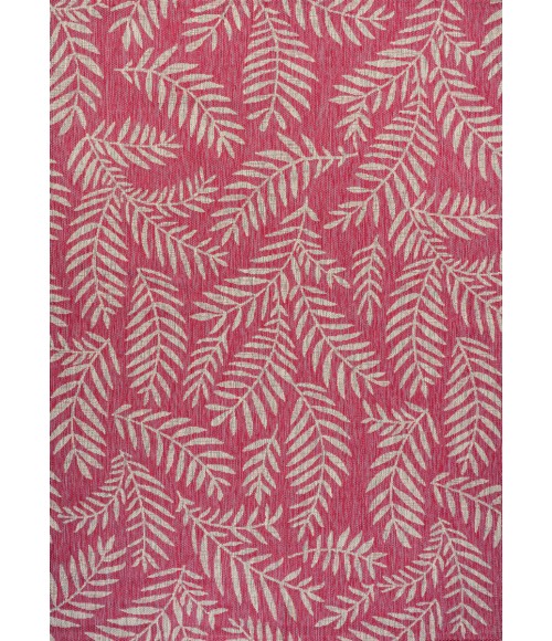 SANTA MONICA Area Rug Nevis Palm Frond Fuchsia/Light Gray 8 ft. x 10 ft. Indoor/Outdoor Area Rug
