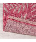 SANTA MONICA Area Rug Nevis Palm Frond Fuchsia/Light Gray 5' Square Indoor/Outdoor Area Rug