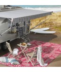 SANTA MONICA Area Rug Nevis Palm Frond Fuchsia/Light Gray 5' Square Indoor/Outdoor Area Rug