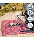 SANTA MONICA Area Rug Nevis Palm Frond Fuchsia/Light Gray 5' Square Indoor/Outdoor Area Rug