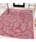 SANTA MONICA Area Rug Nevis Palm Frond Fuchsia/Light Gray 8 ft. x 10 ft. Indoor/Outdoor Area Rug