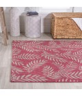 SANTA MONICA Area Rug Nevis Palm Frond Fuchsia/Light Gray 8 ft. x 10 ft. Indoor/Outdoor Area Rug