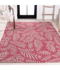 SANTA MONICA Area Rug Nevis Palm Frond Fuchsia/Light Gray 8 ft. x 10 ft. Indoor/Outdoor Area Rug