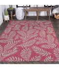 SANTA MONICA Area Rug Nevis Palm Frond Fuchsia/Light Gray 8 ft. x 10 ft. Indoor/Outdoor Area Rug