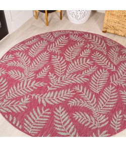 Jonathany Santa Monica SMB119F Fuchsia/Light Gray Area Rug 5 ft. 3 in. X 5 ft. 3 in. Round