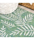 SANTA MONICA Area Rug Nevis Palm Frond Cream/Green 2 ft. x 10 ft. Indoor/Outdoor Runner Rug