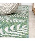 SANTA MONICA Area Rug Nevis Palm Frond Cream/Green 2 ft. x 10 ft. Indoor/Outdoor Runner Rug