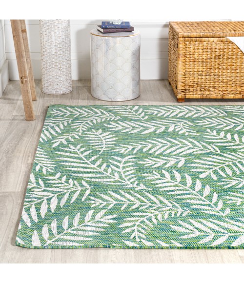 SANTA MONICA Area Rug Nevis Palm Frond Cream/Green 3 ft. x 5 ft. Indoor/Outdoor Area Rug