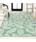 SANTA MONICA Area Rug Nevis Palm Frond Cream/Green 3 ft. x 5 ft. Indoor/Outdoor Area Rug