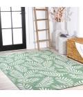 SANTA MONICA Area Rug Nevis Palm Frond Cream/Green 3 ft. x 5 ft. Indoor/Outdoor Area Rug