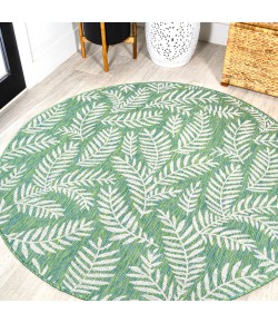 Jonathany Santa Monica SMB119G Cream/Green Area Rug 5 ft. 3 in. X 5 ft. 3 in. Round