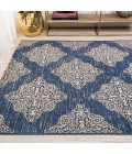 SANTA MONICA Area Rug Tuscany Ornate Medallions Navy/Beige 8 ft. x 10 ft. Indoor/Outdoor Area Rug
