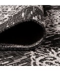 SANTA MONICA Area Rug Tuscany Ornate Medallions Black/Ivory 2 ft. x 8 ft. Indoor/Outdoor Runner Rug