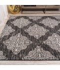 SANTA MONICA Area Rug Tuscany Ornate Medallions Black/Ivory 3 ft. x 5 ft. Indoor/Outdoor Area Rug