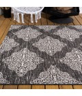 SANTA MONICA Area Rug Tuscany Ornate Medallions Black/Ivory 3 ft. x 5 ft. Indoor/Outdoor Area Rug