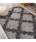 SANTA MONICA Area Rug Tuscany Ornate Medallions Black/Ivory 3 ft. x 5 ft. Indoor/Outdoor Area Rug
