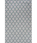 SANTA MONICA Area Rug Arabesque Ogee Trellis Gray/Teal 4 ft. x 6 ft. Indoor/Outdoor Area Rug