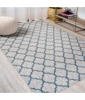 SANTA MONICA Area Rug Arabesque Ogee Trellis Gray/Teal 4 ft. x 6 ft. Indoor/Outdoor Area Rug