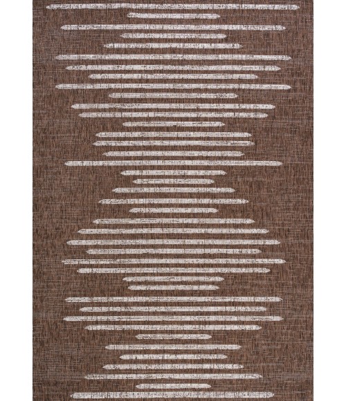 Zolak Berber Stripe Geometric Brown/Beige 3 ft. x 5 ft. Indoor/Outdoor Area Rug