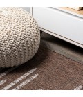 Zolak Berber Stripe Geometric Brown/Beige 2 ft. x 10 ft. Indoor/Outdoor Runner Rug