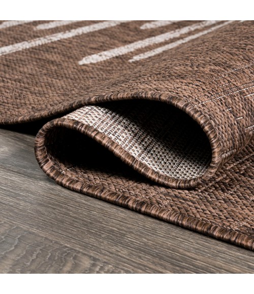 Zolak Berber Stripe Geometric Brown/Beige 2 ft. x 10 ft. Indoor/Outdoor Runner Rug