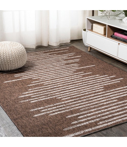 Zolak Berber Stripe Geometric Brown/Beige 3 ft. x 5 ft. Indoor/Outdoor Area Rug