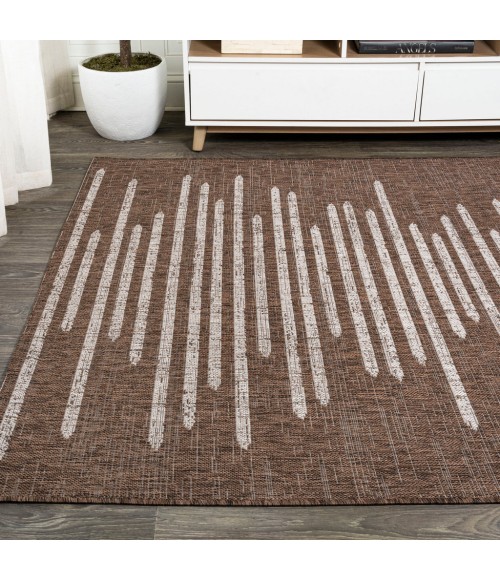 Zolak Berber Stripe Geometric Brown/Beige 3 ft. x 5 ft. Indoor/Outdoor Area Rug