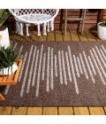 Zolak Berber Stripe Geometric Brown/Beige 3 ft. x 5 ft. Indoor/Outdoor Area Rug