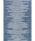 SANTA MONICA Area Rug Zolak Berber Stripe Geometric Blue/Ivory 3 ft. x 5 ft. Indoor/Outdoor Area Rug