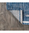 SANTA MONICA Area Rug Zolak Berber Stripe Geometric Blue/Ivory 2 ft. x 10 ft. Indoor/Outdoor Runner Rug