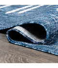 SANTA MONICA Area Rug Zolak Berber Stripe Geometric Blue/Ivory 2 ft. x 10 ft. Indoor/Outdoor Runner Rug