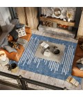 SANTA MONICA Area Rug Zolak Berber Stripe Geometric Blue/Ivory 3 ft. x 5 ft. Indoor/Outdoor Area Rug