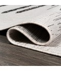 SANTA MONICA Area Rug Zolak Berber Stripe Geometric Ivory/Black 2 ft. x 8 ft. Indoor/Outdoor Runner Rug