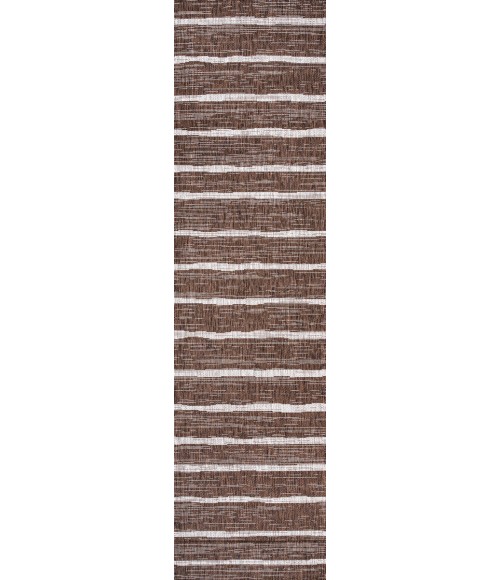 Colonia Berber Stripe Brown/Beige 2 ft. x 10 ft. Indoor/Outdoor Runner Rug