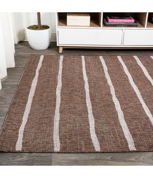 Colonia Berber Stripe Brown/Beige 8 ft. x 10 ft. Indoor/Outdoor Area Rug