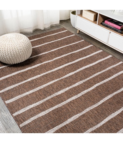Colonia Berber Stripe Brown/Beige 8 ft. x 10 ft. Indoor/Outdoor Area Rug
