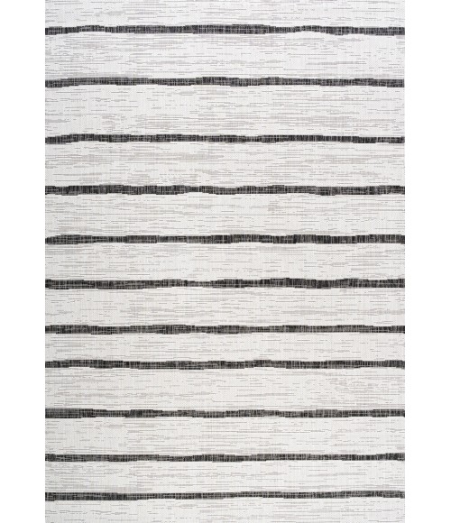Colonia Berber Stripe Ivory/Black 8 ft. x 10 ft. Indoor/Outdoor Area Rug