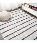 Colonia Berber Stripe Ivory/Black 8 ft. x 10 ft. Indoor/Outdoor Area Rug