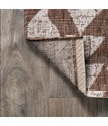 SANTA MONICA Area Rug Andratx Modern Tribal Geometric Brown/Beige 2 ft. x 10 ft. Indoor/Outdoor Runner Rug