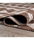 SANTA MONICA Area Rug Andratx Modern Tribal Geometric Brown/Beige 2 ft. x 10 ft. Indoor/Outdoor Runner Rug