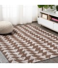 SANTA MONICA Area Rug Andratx Modern Tribal Geometric Brown/Beige 3 ft. x 5 ft. Indoor/Outdoor Area Rug